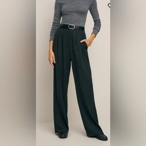 Reformation Mason Trouser Pant Black (Size 6)